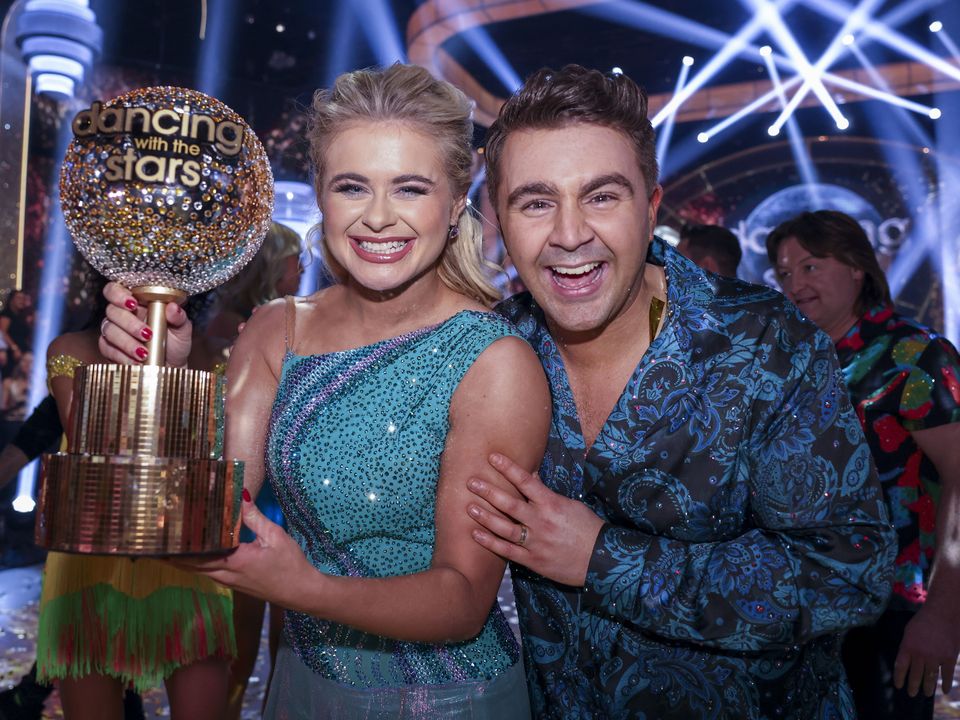 Broadcaster Carl Mullan, with Dancing with the the Stars partner Emily Barker, found out his wife was expecting just before he entered the show. Photo: Kyran O’Brien