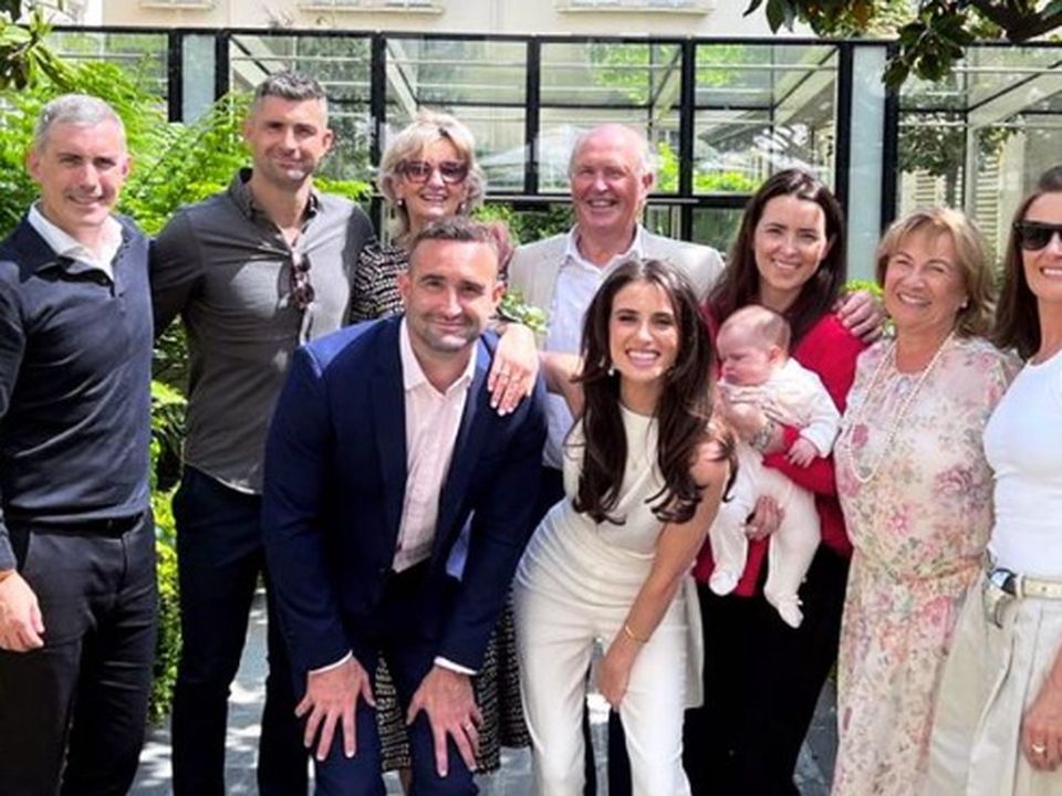 David and Rebecca with friends and family
