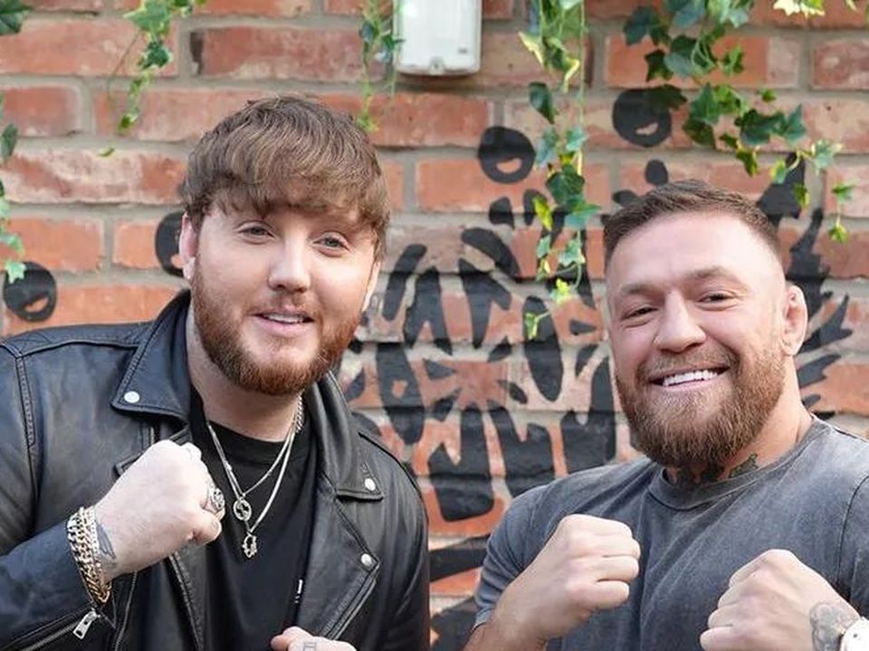 James Arthur and Conor McGregor at the Black Forge Inn. Photo: Andrew Heeney
