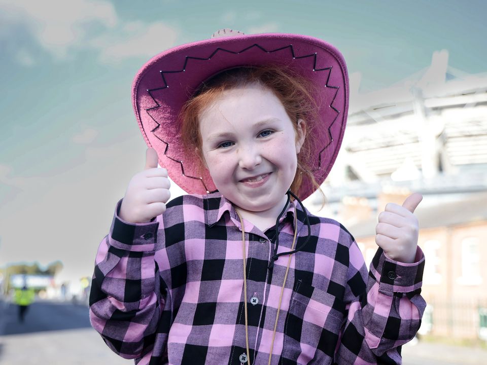 Eva Sheridan (8) from Cavan, was one of 400,000 plus excited Garth Brooks fans who travelled to the concert in Croke Park. Picture: Arthur Carron