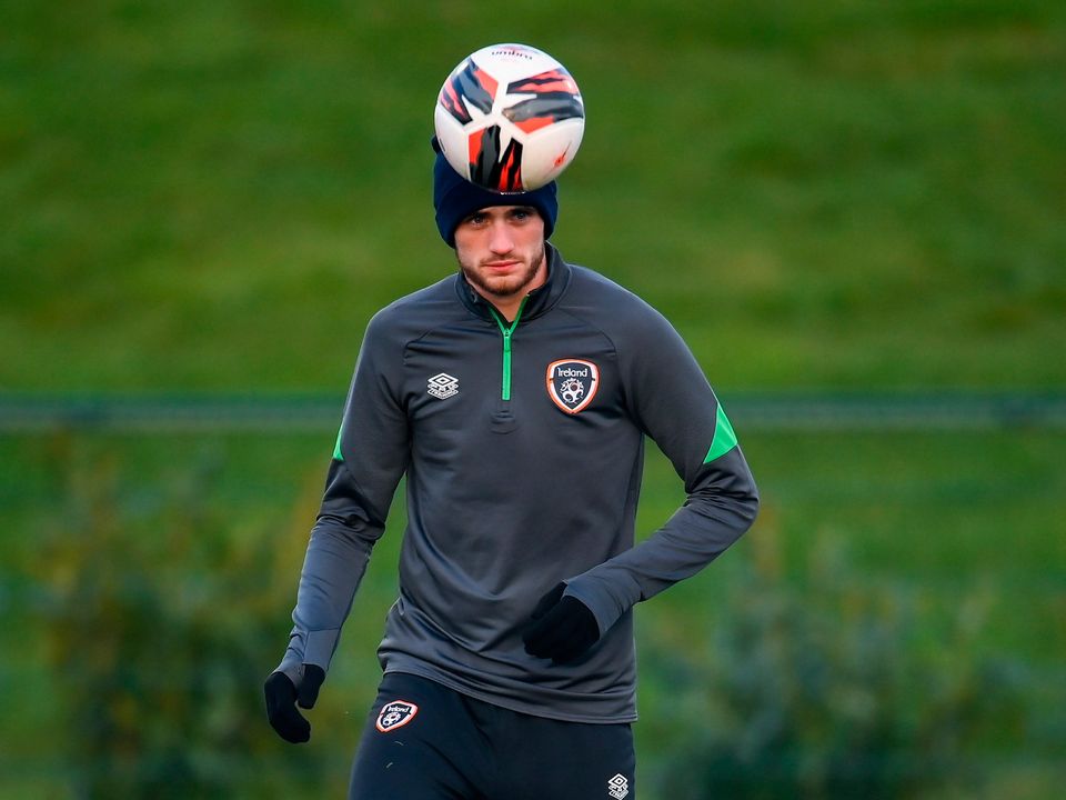Troy Parrott during a Republic of Ireland training session at the FAI National Training Centre in Abbotstown, Dublin. Photo by Stephen McCarthy/Sportsfile