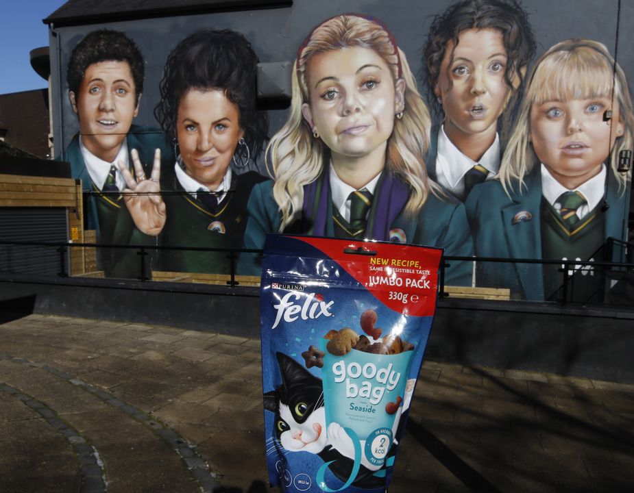 Mural of the Derry girl characters.
