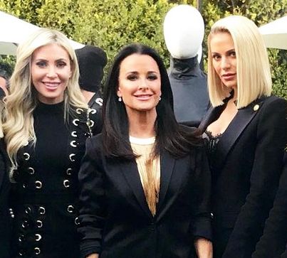 Kyle Richards hanging out with Dubliner Claudine Keane and her RHOBH co-star Dorsit Kemsley