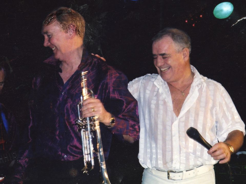 Frankie with Joe Dolan on stage