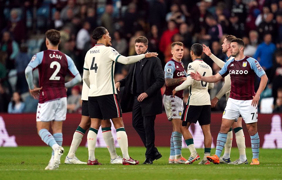 Steven Gerrard was disappointed with the goals Aston Villa conceded against Liverpool (Nick Potts/PA)