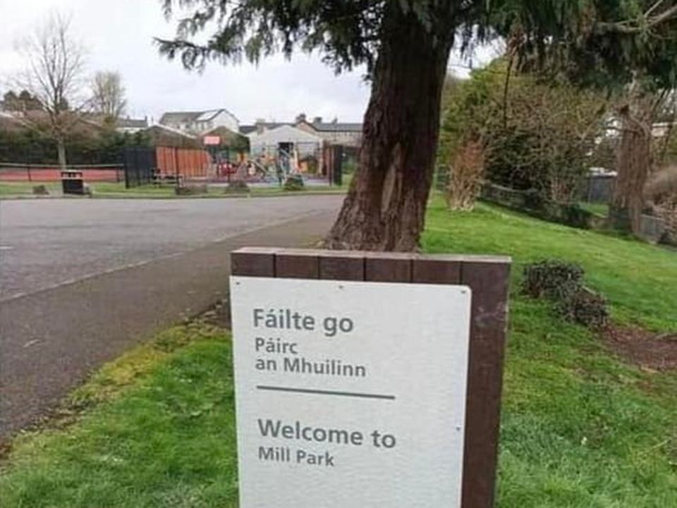 The sign that had been in place at Mill Park