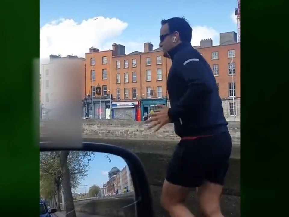 Leo Varadkar on a run through Dublin from the video in question
