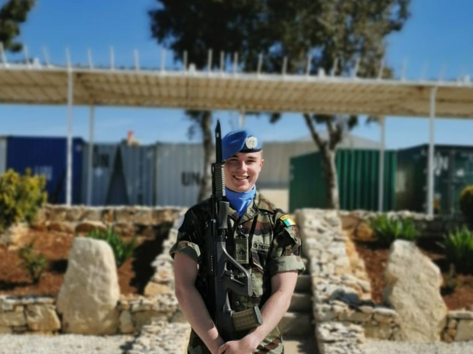 Irish Trooper Shane Kearney who was injured when his convoy came under attack in Lebanon, killing Private Sean Rooney