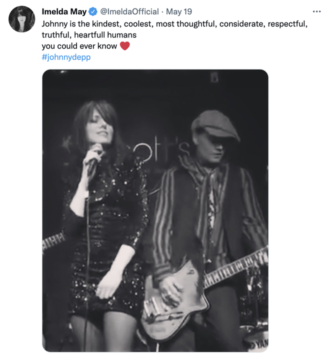 Imelda shared a photo of her and Depp in a now-deleted tweet