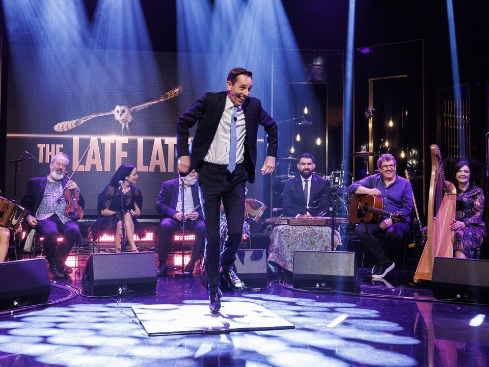 Ryan dancing for joy ahead of his last Late Late Show tonight. Photo: Andres Poveda.