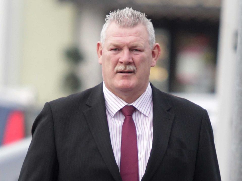 Former Ireland rugby international Davy Tweed pictured entering Antrim Court in relation to a sexual assault case.