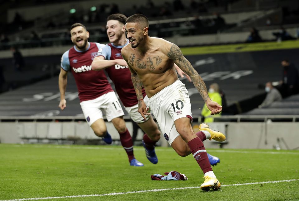 Manuel Lanzini salvaged a point for West Ham with a stunner at the death (Matt Dunham/PA)