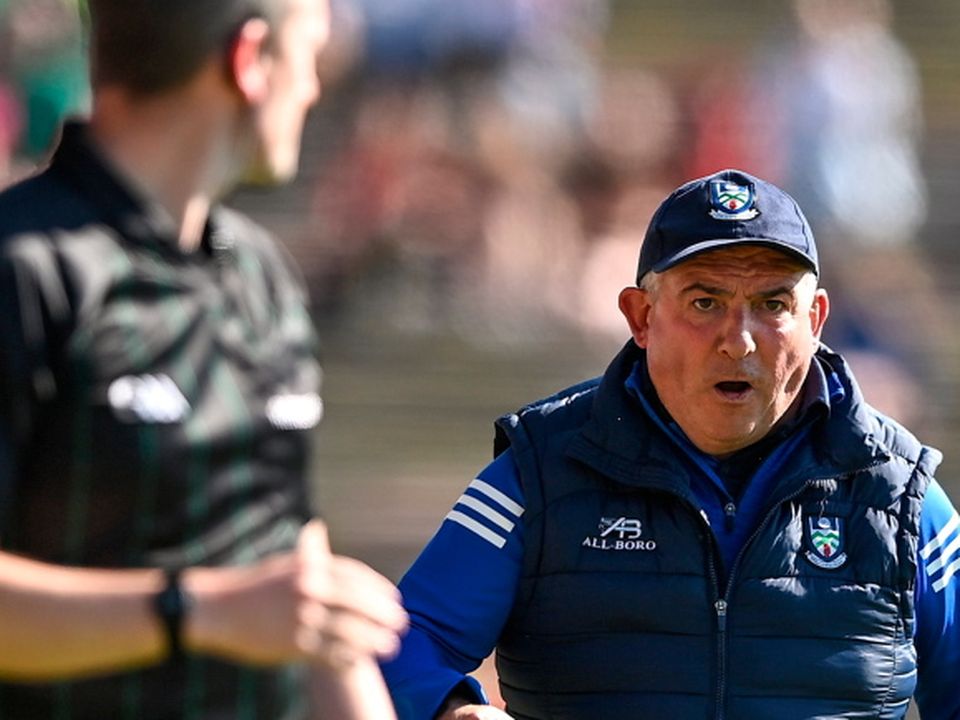 Monaghan manager Séamus McEnaney against Mayo