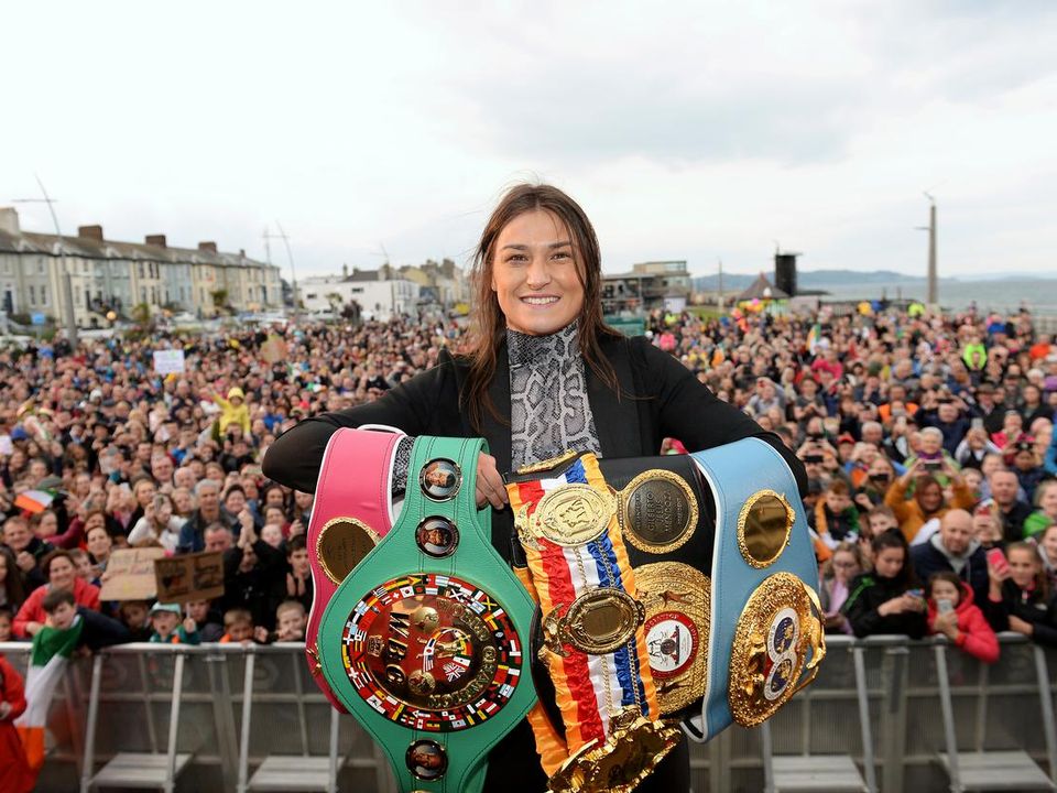 Katie Taylor at her homecoming in Bray in 2019. Photo by: Caroline Quinn