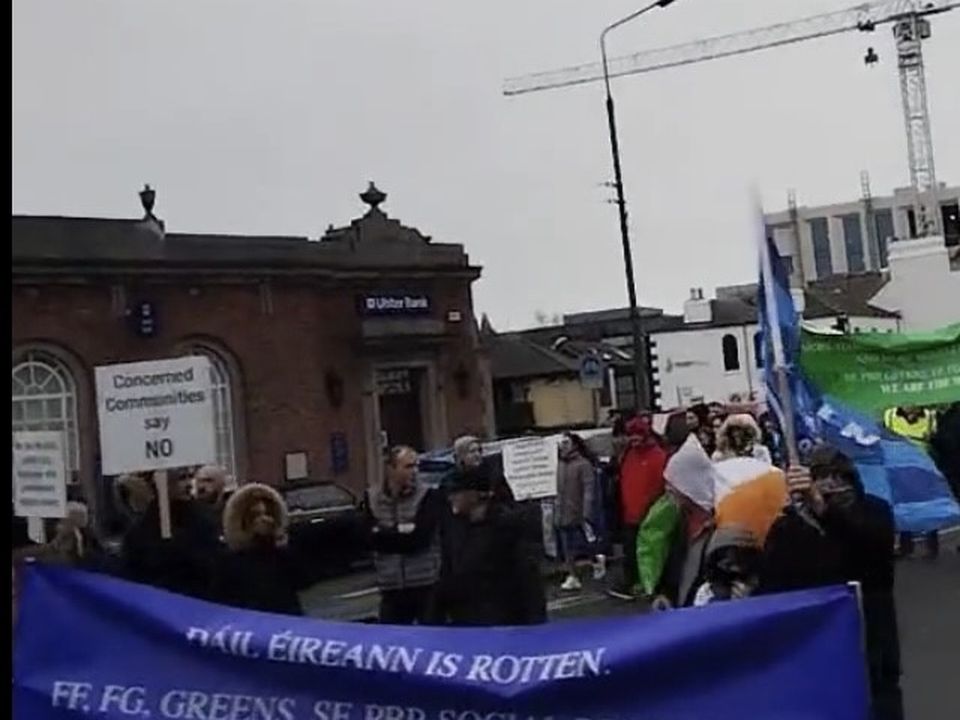 Protestors against asylum seekers descended on the leafy south Dublin suburb of Ballsbridge
