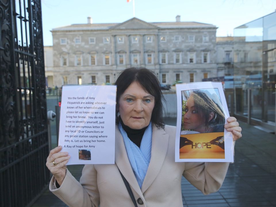 Christine Kenny aunt of missing Irish teen Amy Fitzpatrick delivering letters requesting the Irish government to intervene on the family’s behalf as she has been missing for 15 years now. Photo: Gareth Chaney/ Collins Photos