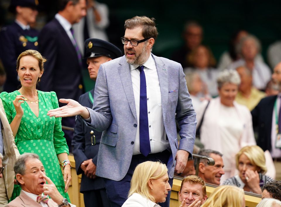 Richard Osman in the royal box on the first day of the tournament (Adam Davy/PA)