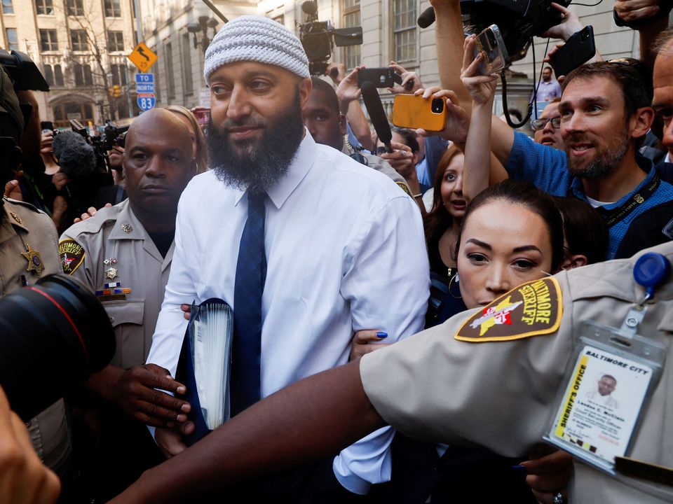 Adnan Syed, whose case was chronicled in the hit podcast Serial, leaves the courthouse after a judge overturned his 2000 murder conviction and ordered a new trial during a hearing at the Baltimore City Circuit Courthouse in Maryland U.S. Reuters