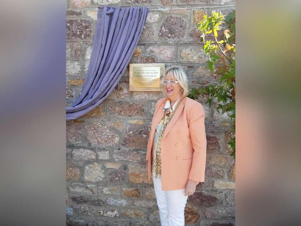 Mayor of Wexford Maura Bell at the unveiling of a plaque in memory of people who have died from drug misuse.