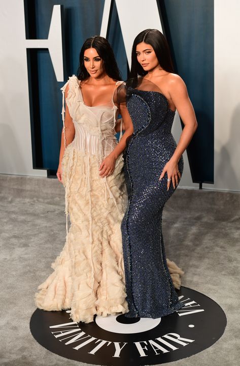 Kylie Jenner with half-sister Kim Kardashian (Ian West/PA)