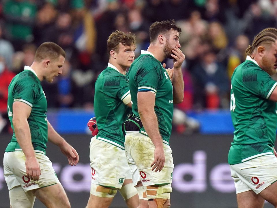 Ireland players were unable to keep their winning run going against France (Adam Davy/PA)