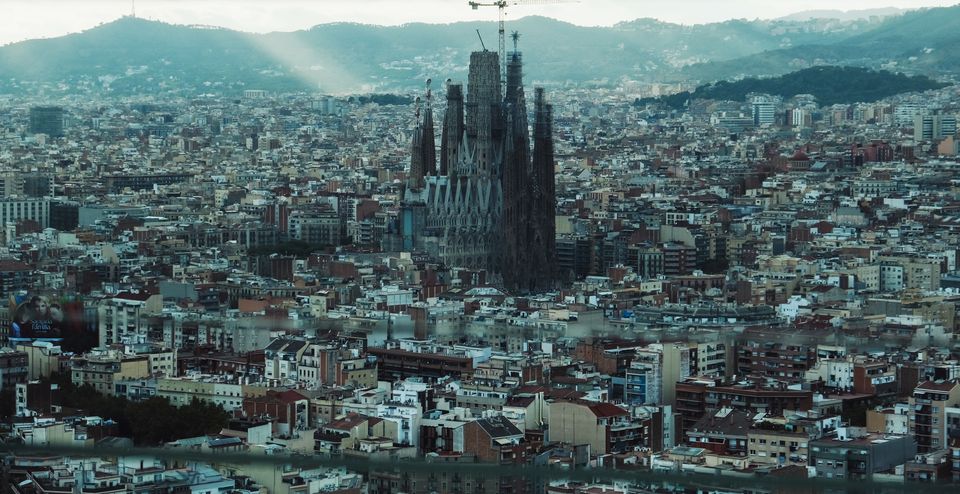 La Sagrada Familia dominates the Barcelona cityscape