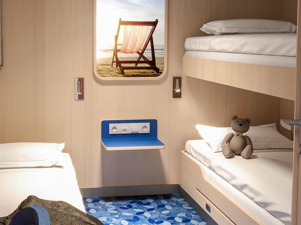 A four-berth inside cabin onboard the Galicia