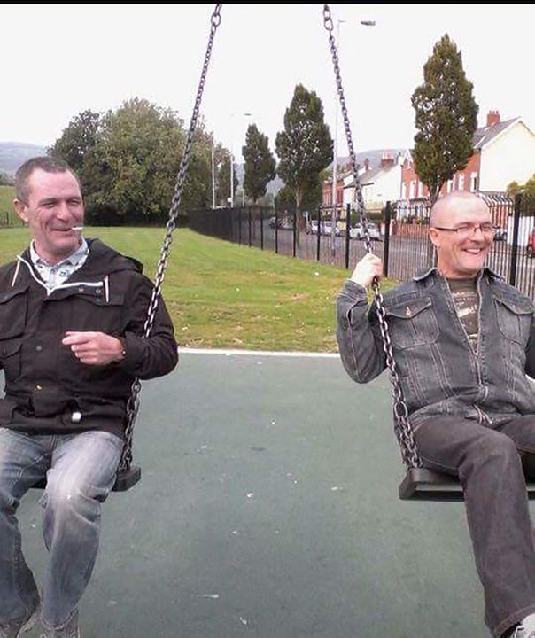 The Blair twins posted a pictured of themselves on the swings on a recent visit to Belfast when in the waterworks park in North Belfast