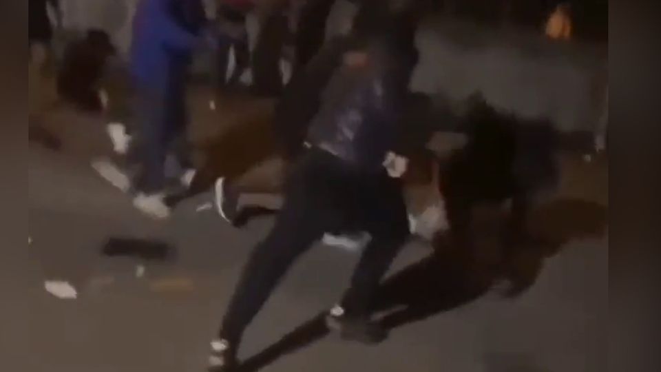Image shows the violence that broke out