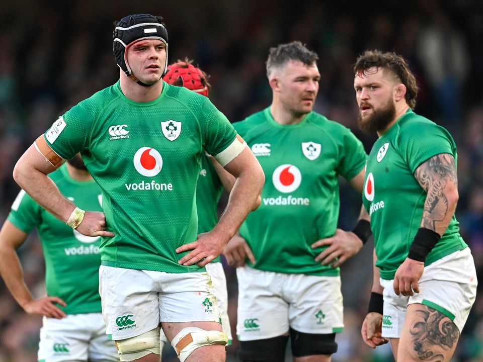 Green giants: Ryan, O'Mahony and Porter wearing the jersey