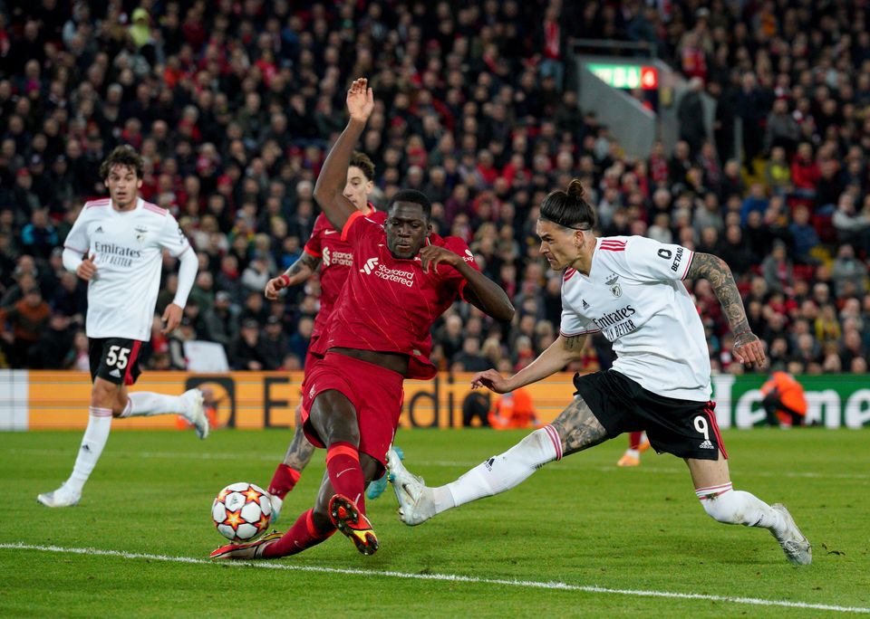 Darwin Nunez scored in both legs of Benfica’s Champions League quarter-final against Liverpool in April (Peter Byrne/PA)