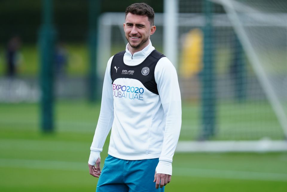 Aymeric Laporte is a doubt for Sunday (Martin Rickett/PA)