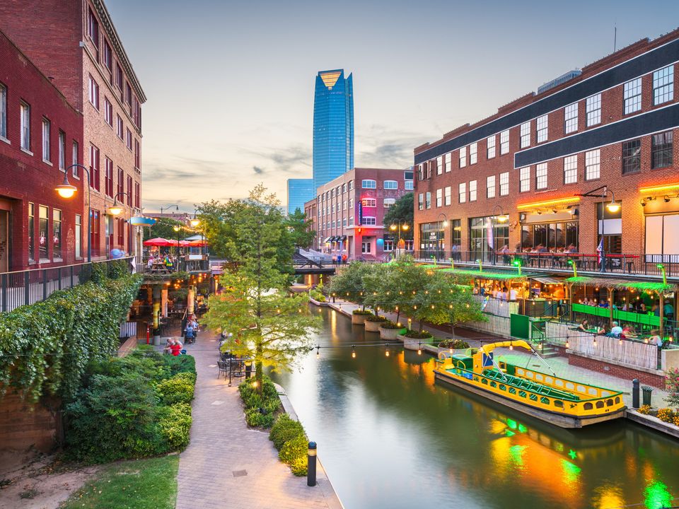The Bricktown district in  Oklahoma City