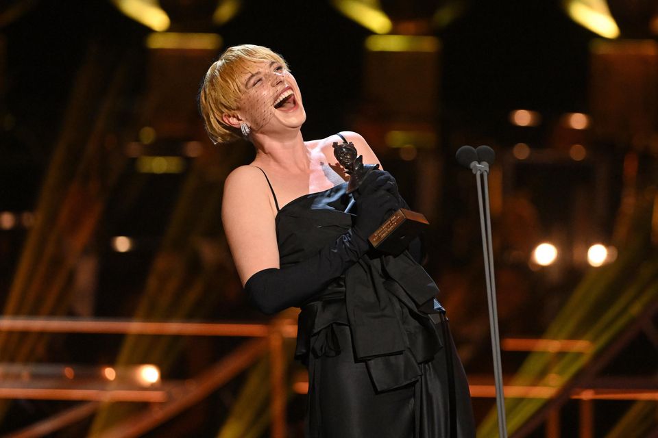 Jessie accepting her best actress in a musical Olivier award for Cabaret