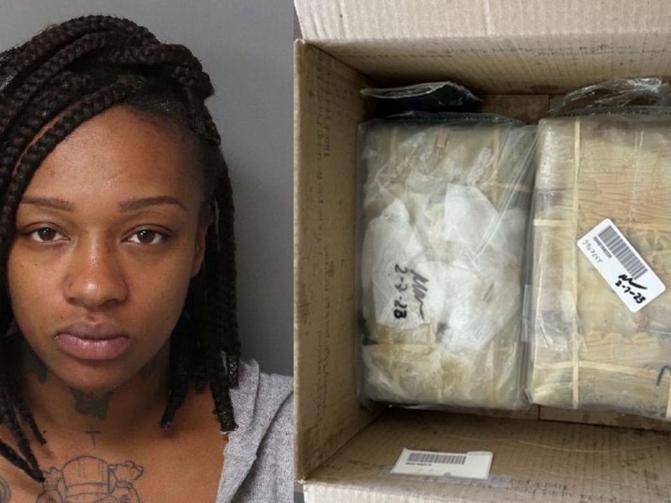 Quanisha Manago and some of the drugs that were discovered. Photo: Lancaster County Sheriff's Office