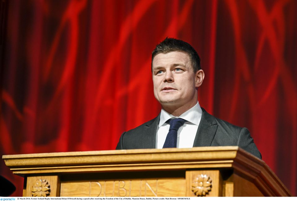 Ex-Ireland Rugby International Brian O'Driscoll during a speech after receiving the Freedom of the City of Dublin. Picture credit: Matt Browne / Sportsfile