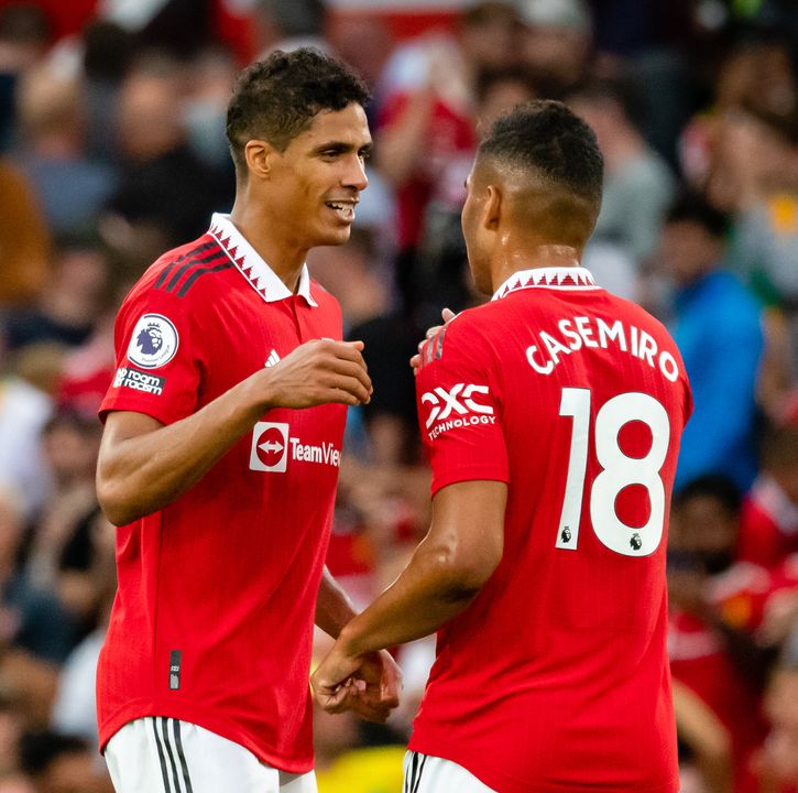 Man Utd defender Raphael Verane (left) could build a partnerhip with Lisandro Martinez