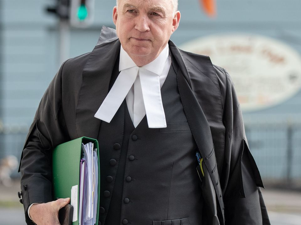 Brendan Grehan SC, counsel for Gerry Hutch, arrives at the Special Criminal Court on Monday. Photo: Collins Courts