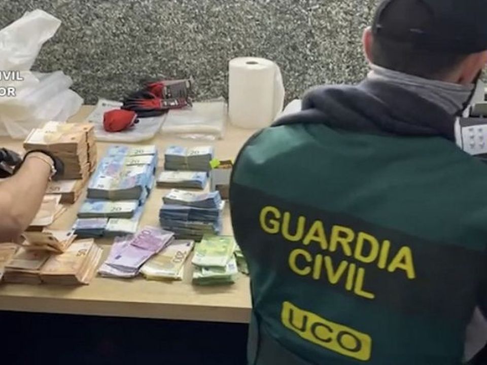 Piles of cash seized during Morrissey's arrest