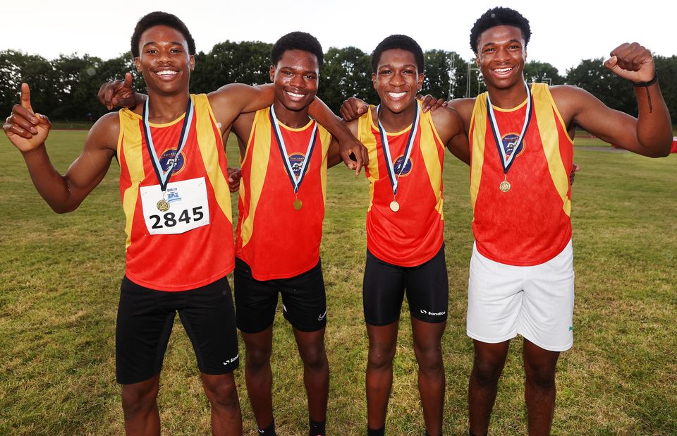 Abdullahi Adeleke with his relay team