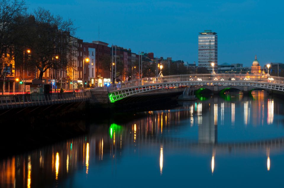 Dublin city at night