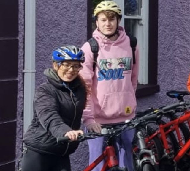 Maeve McTaggart and boyfriend Joe enjoy a cycling tour