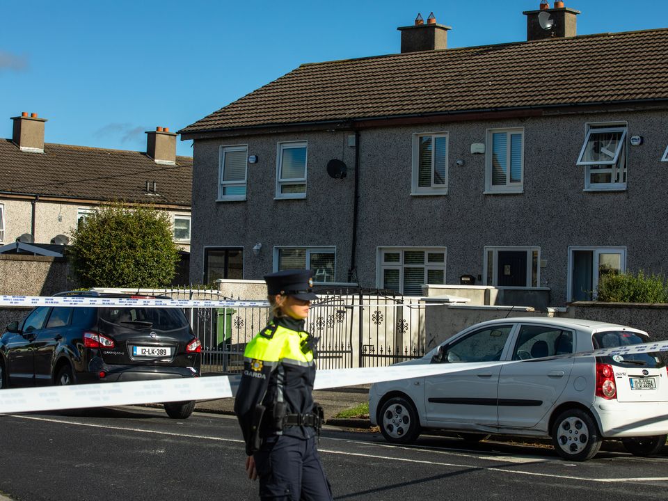 Gardaí at the scene in Rossfield, Tallaght. Photo: Mark Condren