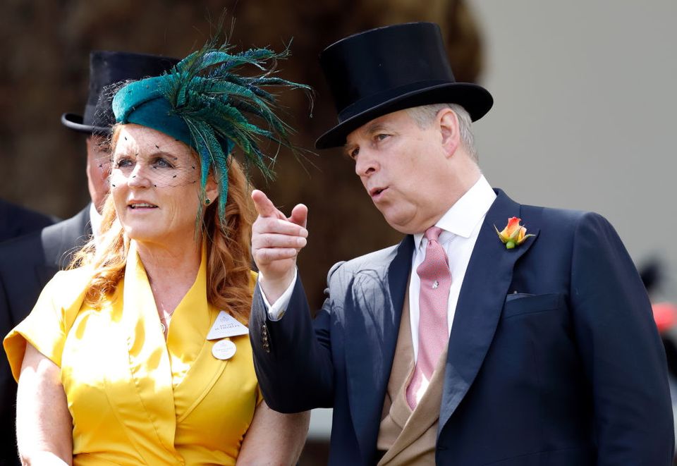 Sarah Ferguson, Duchess of York and Prince Andrew  at Ascot Racecourse in 2019