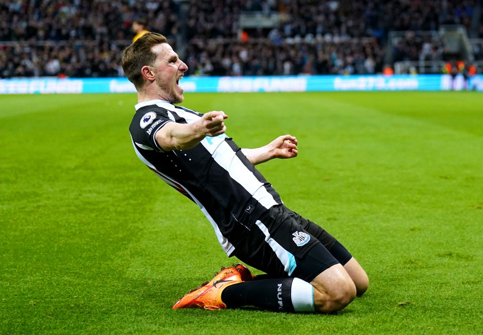 Chris Wood’s second-half penalty won the game for Newcastle (Owen Humphreys/PA)