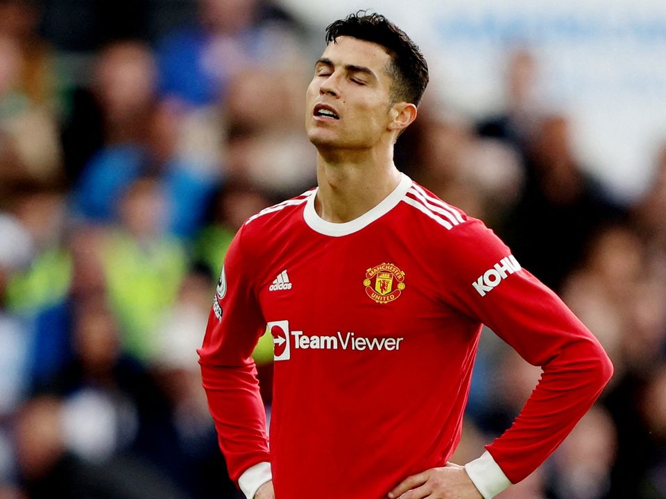 Manchester United's Cristiano Ronaldo reacts REUTERS/Ian Walton