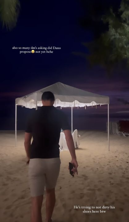 Dano planned a romantic dinner on the beach to celebrate on the last night of their Barbados trip