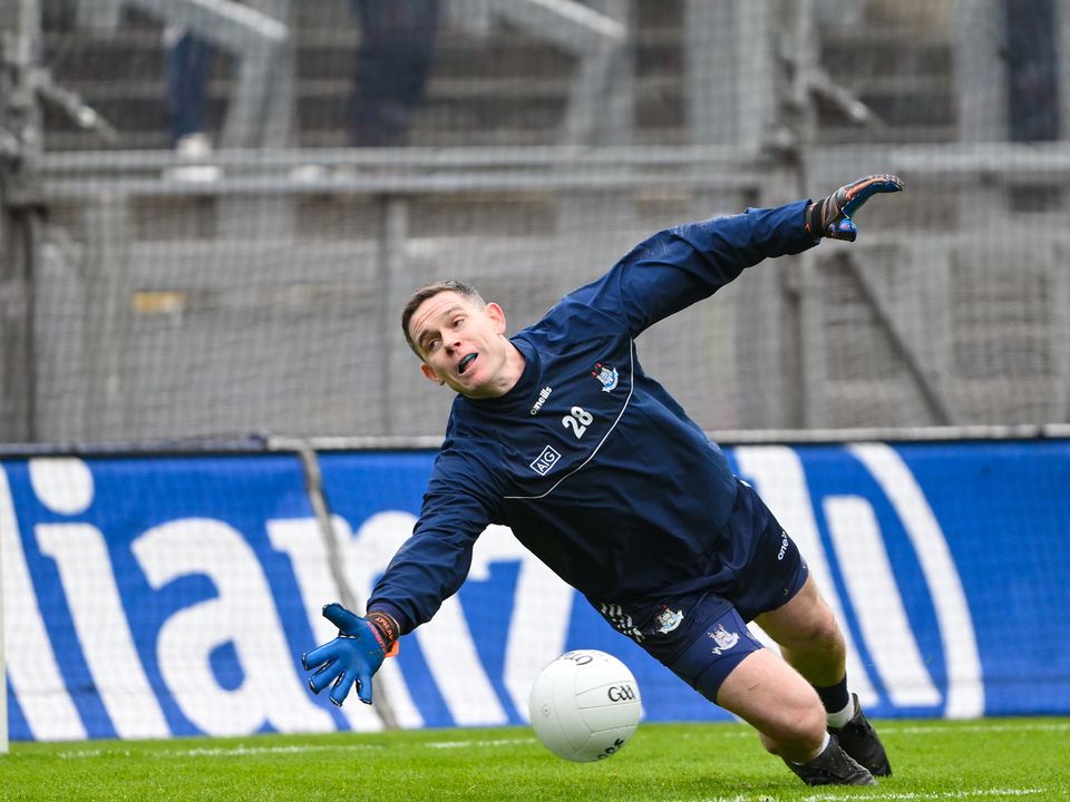 Stephen Cluxton in the warm-up to the Louth game after his return to the Dublin squad . Photo: Ray McManus/Sportsfile