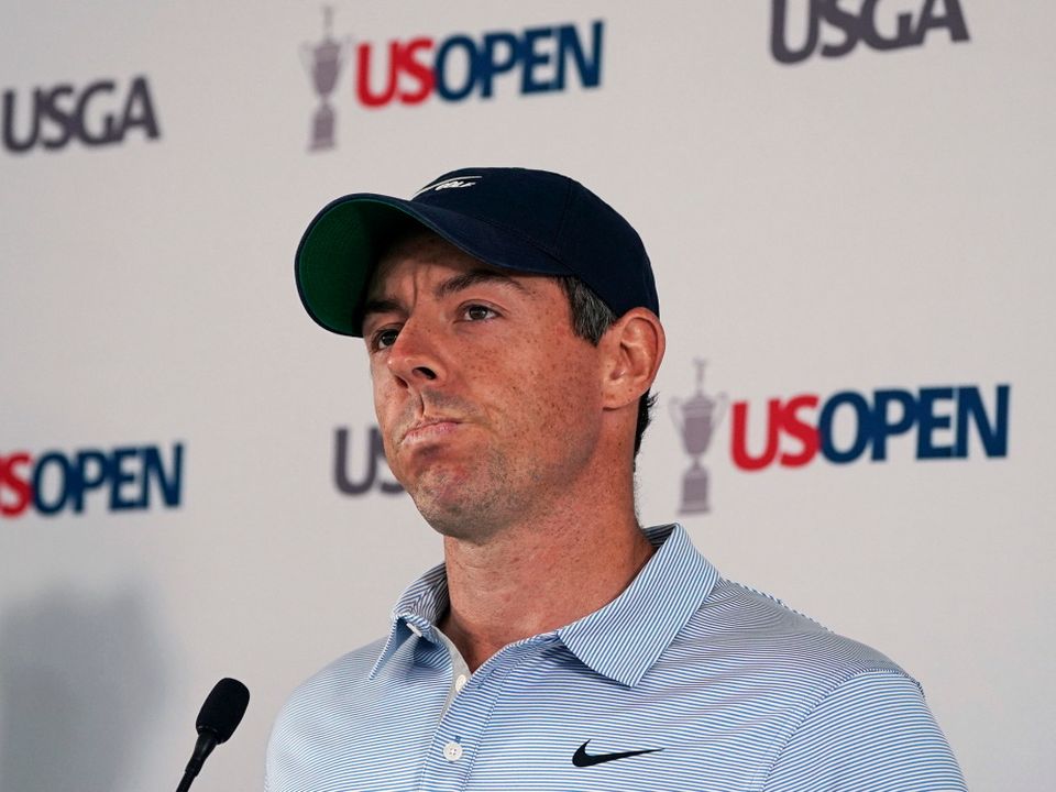 Rory McIlroy during a media availability ahead of the U.S. Open. (AP Photo/Charles Krupa)