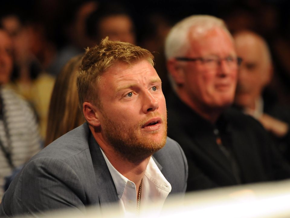 Andrew Flintoff in the crowd at the Capital FM Arena, Nottingham.